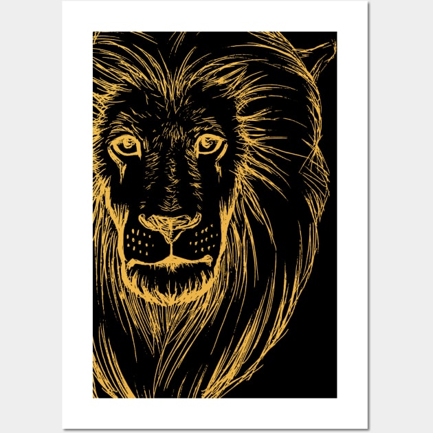 King Lion Art Wall Art by Bardic Cat